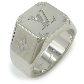 Monogramm-Signetring von Louis Vuitton Silber