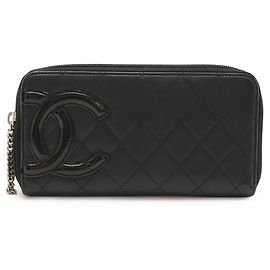 Portafoglio Lungo Coco Mark della Linea Cambon di Chanel Nero Rosa