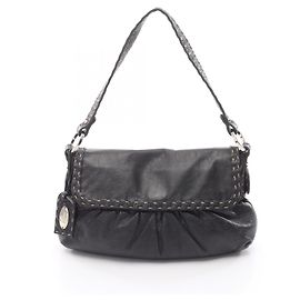 Bolsa de couro preta Selleria da Fendi Preto