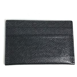 Doppeltes Visitenkartenetui Taiga Louis Vuitton Schwarz