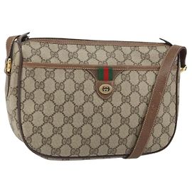 Bolsa Sherry Line GG Supreme Web da GUCCI em PVC bege e dourado 89 02 077 Auth BA10130 Bege Dourado