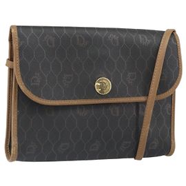 Borsa a spalla in tela a nido d'ape PVC nera e oro Christian Dior Auth ka2128 Nero D'oro