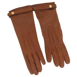 Gants en cuir BURBERRY Taille 7 Marron Or Auth 149919M Marron Doré