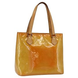 LOUIS VUITTON Sac à main Houston Monogram Vernis Jaune M91121 LV Auth ka2056 Jaune