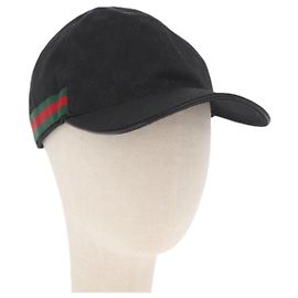 GUCCI Web Sherry Line GG Canvas Baseball Cap L Black 200035 204891 Auth ki6381 Black