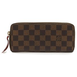 Carteira Longa Redonda Clemence Damier Louis Vuitton Fuschia Damier ebene