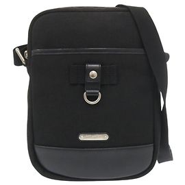 Borsa a spalla in tela e pelle nera Saint Laurent Nero