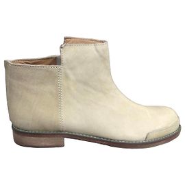 Botas Acne Gun em couro bege Bege