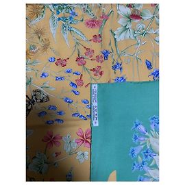 Bufanda de seda verde Hermès La Prairie Verde
