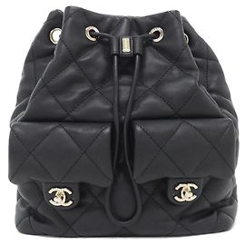 Chanel Calfskin Backpack Black