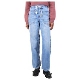 Ba&Sh Blaue weite Jeans mit Fronttaschen - Größe UK 6 Blau