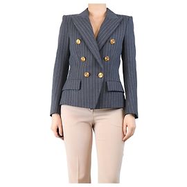 Alexandre Vauthier Grey pinstripe wool blazer - size UK 10 Grey