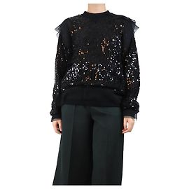 Sacai Blouse en sequins noirs - taille L Noir