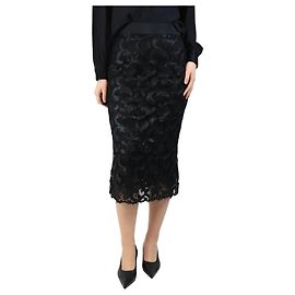 Dolce & Gabbana Jupe midi en dentelle noire - taille UK 10 Noir