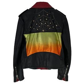 Saint Laurent Lederjacke Surfsound Sunset L17 Schwarz Schwarz