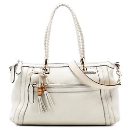 Bolso Bella de piel de ternera texturizada blanca Gucci Blanco Crudo