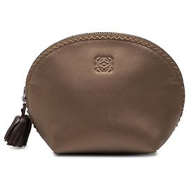 LOEWE Braune Leder Anagramm Tasche Braun Bronze