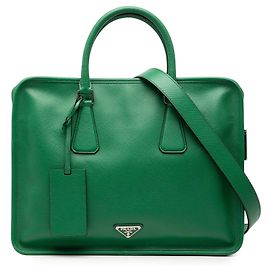 Prada Grünes Saffiano Reisetasche Grün