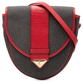 Bolsa transversal em lona revestida cinza Saint Laurent Marrom Outro