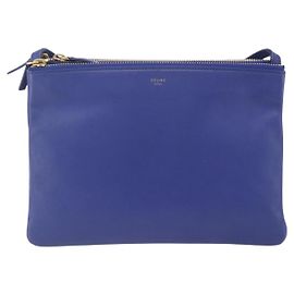 Céline Celine Trio Leather Small Bleu