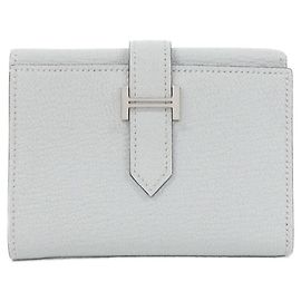 Hermès Hermes Béarn Chevre Wallet Blue
