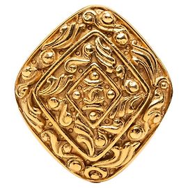 Vintage Goldplattierte Brosche Chanel Coco Mark Golden