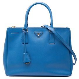 Prada Galleria Tote Bag in Blue Saffiano Leather Blue