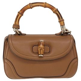 Gucci New Bamboo 1921 Top Handle Bag Leather Medium Brown