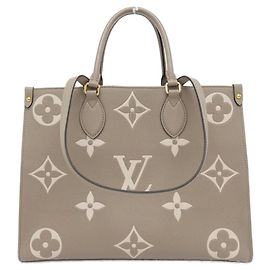 Sac OnTheGo Monogram Empreinte Louis Vuitton Beige Autre Gris