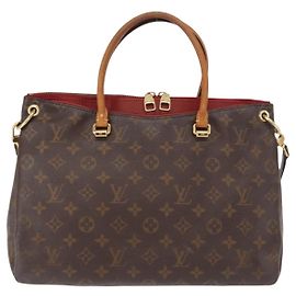Bolsa Pallas em lona Monogram com couro BB Louis Vuitton Marrom