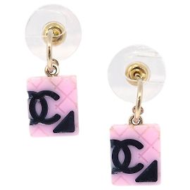 Orecchini a pendente Chanel Cambon in metallo e resina D'oro