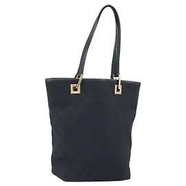 Borsa Tote GG Canvas Gucci Nero Oro 002 1099 Auth ep13113 Nero D'oro