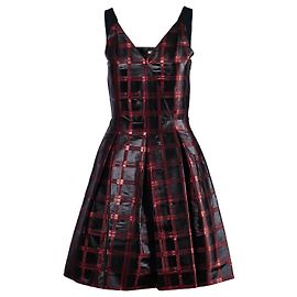 Miu Miu Red and Black Tartan Dress Red