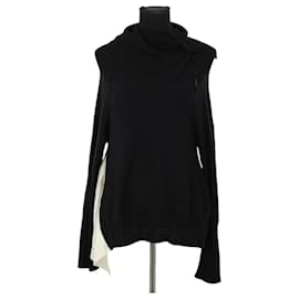 Yohji Yamamoto Schwarzer Wollpullover Schwarz