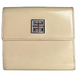 Vintage Givenchy Patent Leather Wallet Beige Beige