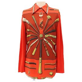 Camicia in seta Twill Reine Hermès Rosso