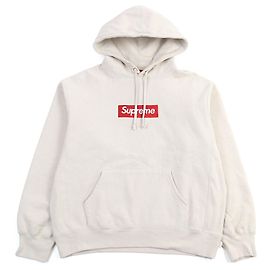 Moletom com capuz logo Box Supreme Bege Cru