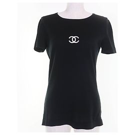 Chanel COCO Mark Baumwollstricktop Schwarz