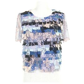 Top de rayón Chanel Rosa Azul Multicolor Beige