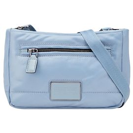 Bolsa de Ombro de Nylon e Couro com Logo MARC JACOBS Azul