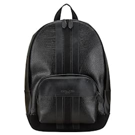 COACH Logo Leather Backpack Black