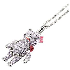 Collana Pendente Cuore Orso Swarovski Argento