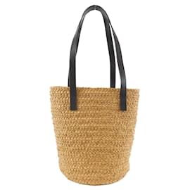 Yves Saint Laurent Sac à main Panier en raphia Saint Laurent Doré