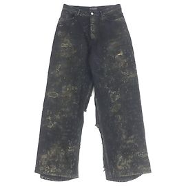 Pantalones de denim de algodón Super Destroy de Balenciaga Negro