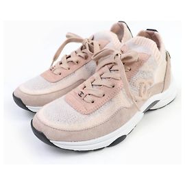 Chanel COCO Mark Knit Sneakers Pink
