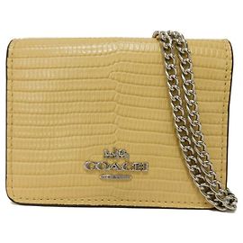 COACH CR372 Lizard Embossed 2way Wallet Other Yellow