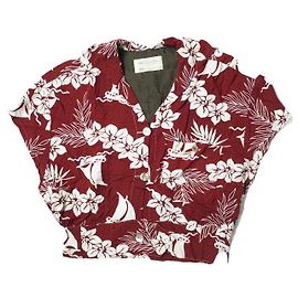 Autre Marque 77circa × Ray BEAMS Vintage-Stoffhemd Rot