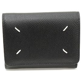 Maison Martin Margiela Cartera Trifold Maison Margiela de cuero de ternera Negro