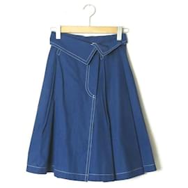 Autre Marque support surface Polyester Cotton Wrap Skirt Blue