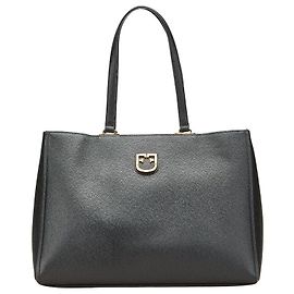 Furla Belvedere Leder Tote Bag Schwarz